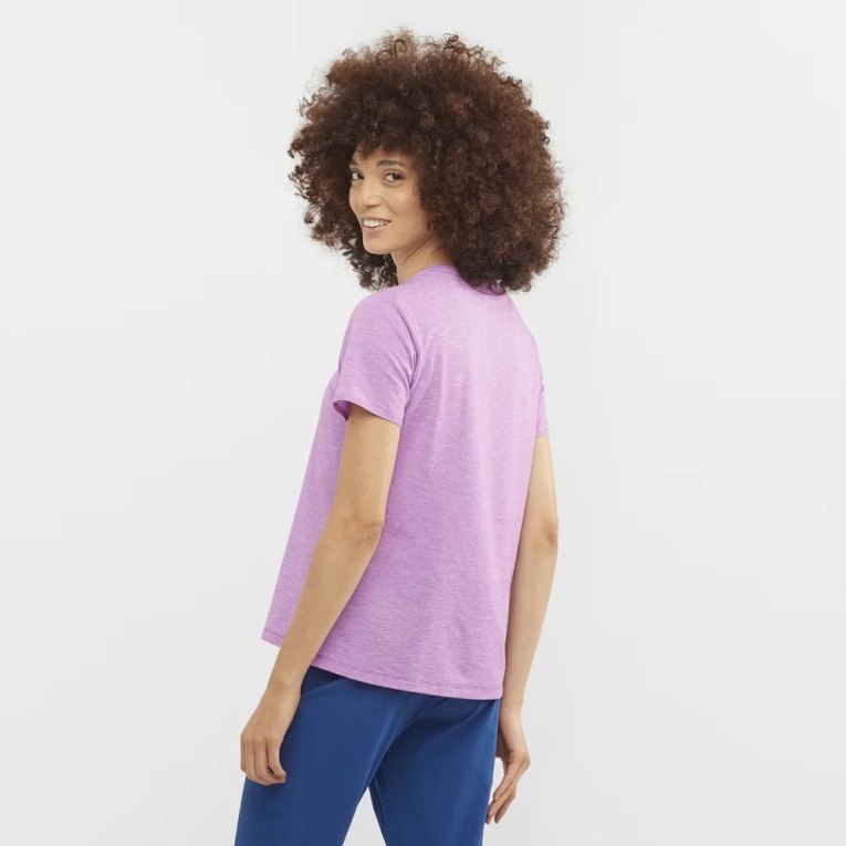 Camiseta Salomon Essential Tencel Corta Sleeve Mujer Lavanda | MX JGHV891